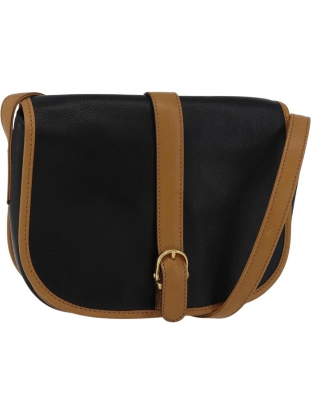 CELINE Shoulder Bag Leather Black Gold